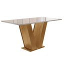 Ver imagem 6 de Conjunto Sala de Jantar Mesa 160x80cm Tampo Mdf/vidro com 6 Cadeiras Espanha Yescasa