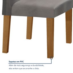 Conjunto Sala de Jantar Mesa 160x80cm Tampo MDF/Vidro com 6 Cadeiras Espanha Yescasa - 7