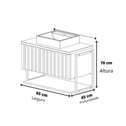 Toucador Mgm sem Espelho Frise Titânio 60 Cm - 4