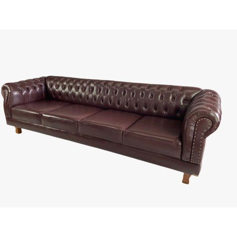 Sofá Chesterfield Duque Capitonê 2,60m Corano Café SALA/RECEPÇÃO/BARBEARIA