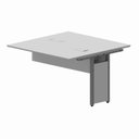 Ver imagem 2 de Mesa Auxiliar Dupla de Plataforma de Acoplar para Escritório com Estrutura Metálica 120cm Corporate Cinza