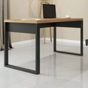 Ver imagem 1 de Mesa Escrivaninha 100% Mdf Industrial Concept 135 Cm Freijó/preto Fosco - Panorama Móveis