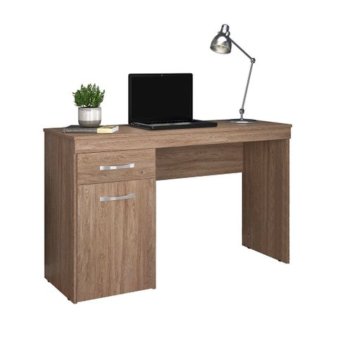 Escrivaninha Mesa P/ Computador Havana com Porta Nogal Home Office Escritório - Bela Móveis
