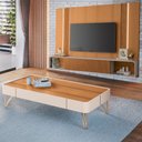 Ver imagem 1 de Painel Tv 85 Pol Empire e Mesa de Centro Cadenza Off/cinamomo - Hb Móveis