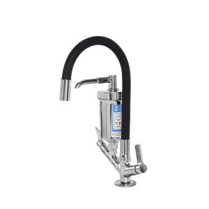 Torneira Filtro Gourmet Flexível Bancada Preta Silicone Del Metais
