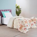 Ver imagem 1 de Coberdrom Solteiro Carrosel Kids Manta Flannel Sherpa Infantil Premium Toque Macio - Unicórnio