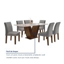 Ver mais imagens de Conjunto Sala de Jantar Mesa 160x80cm Tampo Mdf/vidro com 6 Cadeiras Espanha Yescasa