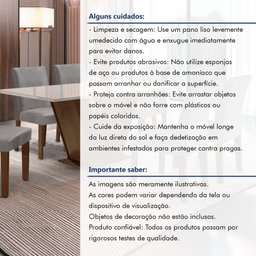 Conjunto Sala de Jantar Mesa 160x80cm Tampo Mdf/vidro com 6 Cadeiras Espanha Yescasa - 13