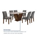 Ver imagem 7 de Conjunto Sala de Jantar Mesa 160x80cm Tampo MDF/Vidro com 6 Cadeiras Espanha Yescasa
