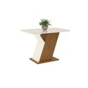 Ver imagem 3 de Conjunto Sala Jantar Lupita Casa 812 Mesa 120cm Tampo MDF Vidro 4 Cadeiras Estofadas Moderno