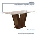 Ver imagem 4 de Conjunto Sala de Jantar Mesa 6 Cadeiras Tampo de Vidro Espanha Yescasa Marrom Chocolate/Off White/Bege