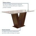 Ver imagem 4 de Conjunto Sala de Jantar Mesa 6 Cadeiras Tampo de Vidro Espanha Yescasa Marrom Off White/Bege