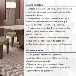 Conjunto Sala de Jantar 1 Mesa 160x80cm Tampo MDF/Vidro 6 Cadeiras Espanha Yescasa - 13