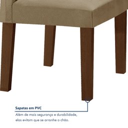 Conjunto Sala de Jantar 1 Mesa 160x80cm Tampo MDF/Vidro 6 Cadeiras Espanha Yescasa - 7