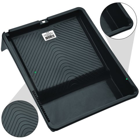 Bandeja para Pintura 2,7l 30x37cm Plástica Preta Garfo Rolo | Atlas