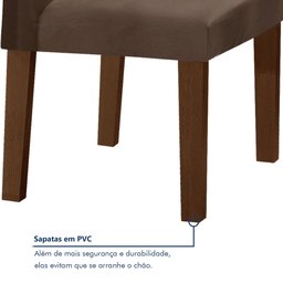 Conjunto Sala de Jantar 1 Mesa 160x80cm Tampo MDF/Vidro 6 Cadeiras Espanha Yescasa - 7