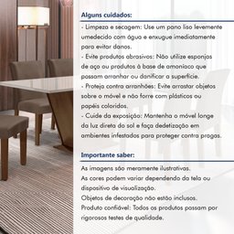 Conjunto Sala de Jantar 1 Mesa 160x80cm Tampo MDF/Vidro 6 Cadeiras Espanha Yescasa - 13