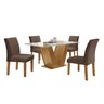Conjunto Sala de Jantar 1 Mesa 120x80cm Tampo Mdf/vidro 4 Cadeiras Espanha Yescasa - 14