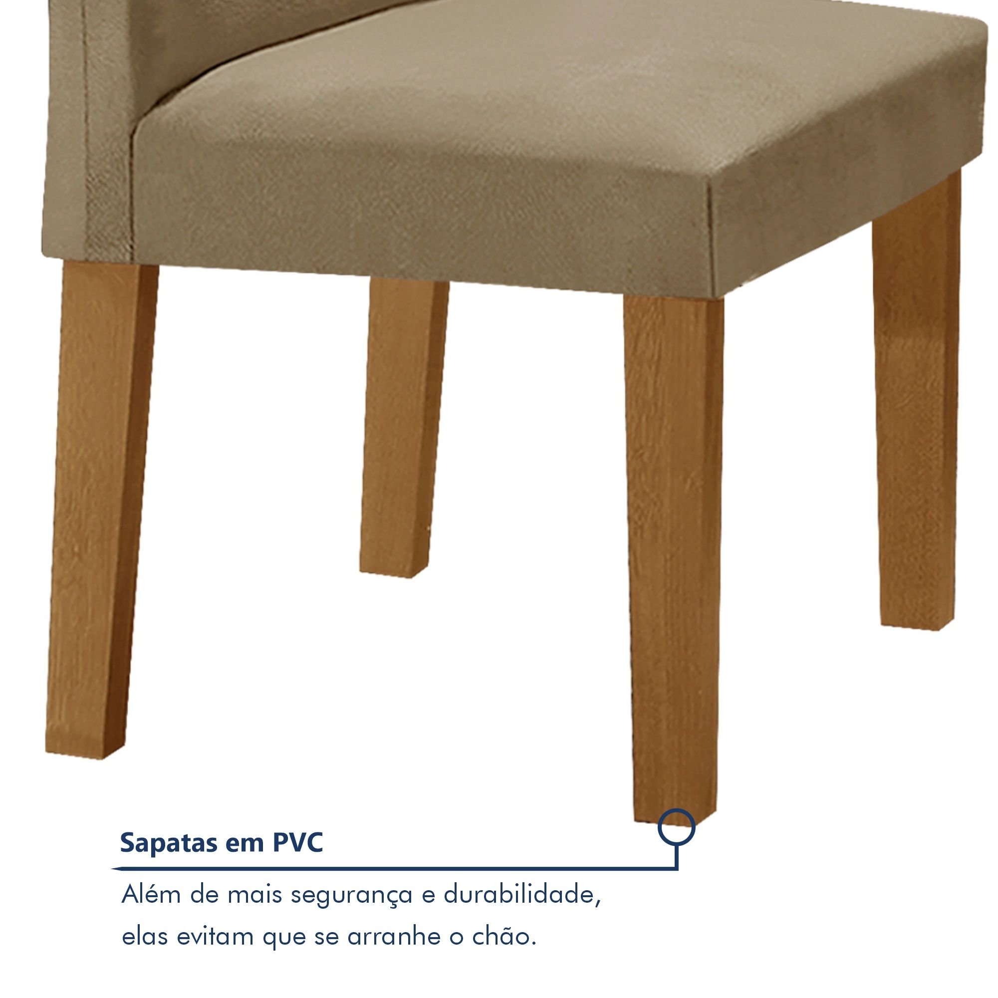 Conjunto Sala de Jantar Mesa 120x80cm Tampo MDF com 4 Cadeiras Espanha Yescasa - 7