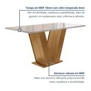 Ver imagem 3 de Conjunto Sala de Jantar Mesa 4 Cadeiras MDF e Vidro Espanha Cinamomo/Off White/Veludo Bege Escuro