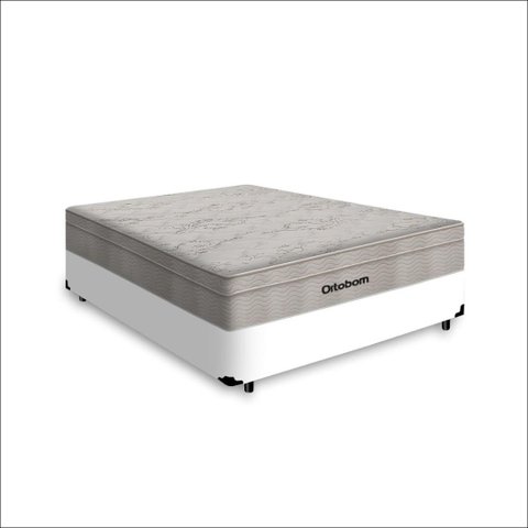 Cama Box Casal + Colchão de Molas Ensacadas Ortobom Airtech Springpocket 138x188x65cm