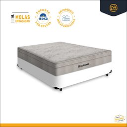 Cama Box Casal + Colchão de Molas Ensacadas Ortobom Airtech Springpocket 138x188x65cm - 2
