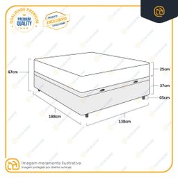 Cama Box Casal + Colchão de Molas Ensacadas Ortobom Airtech Springpocket 138x188x65cm - 4