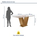 Ver imagem 3 de Conjunto Sala de Jantar Mesa 120x80cm Tampo MDF/Vidro com 4 Cadeiras Espanha Yescasa