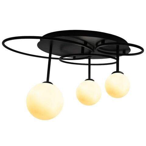 Luminária Plafon de Sobrepor Lindo 3XG9 75W TR006B Bella Iluminação Preto/Cromado