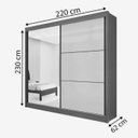 Ver imagem 2 de Guarda Roupa Titanium 2 Portas 6 Gavetas com Espelho com Pés D Doro Cinamomo/off White