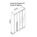 Ver imagem 3 de Guarda-Roupa Solteiro 4 Portas com 2 Portas Reflecta com Pés com LED Imperatriz 100% MDF