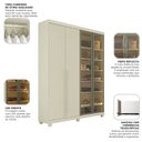 Ver imagem 6 de Guarda-Roupa Solteiro 4 Portas com 2 Portas Reflecta com Pés com LED Imperatriz 100% MDF