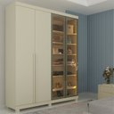 Ver imagem 1 de Guarda-Roupa Solteiro 4 Portas com 2 Portas Reflecta com Pés com LED Imperatriz 100% MDF