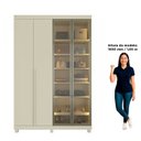 Ver imagem 5 de Guarda-Roupa Solteiro 4 Portas com 2 Portas Reflecta com Pés com LED Imperatriz 100% MDF