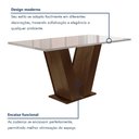 Ver mais imagens de Conjunto Sala de Jantar Mesa 120x80cm Tampo MDF/Vidro com 4 Cadeiras Espanha Yescasa