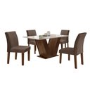 Ver imagem 2 de Conjunto Sala de Jantar Mesa 120x80cm Tampo MDF/Vidro com 4 Cadeiras Espanha Yescasa