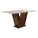 Ver imagem 5 de Conjunto Sala de Jantar Mesa 120x80cm Tampo MDF/Vidro com 4 Cadeiras Espanha Yescasa