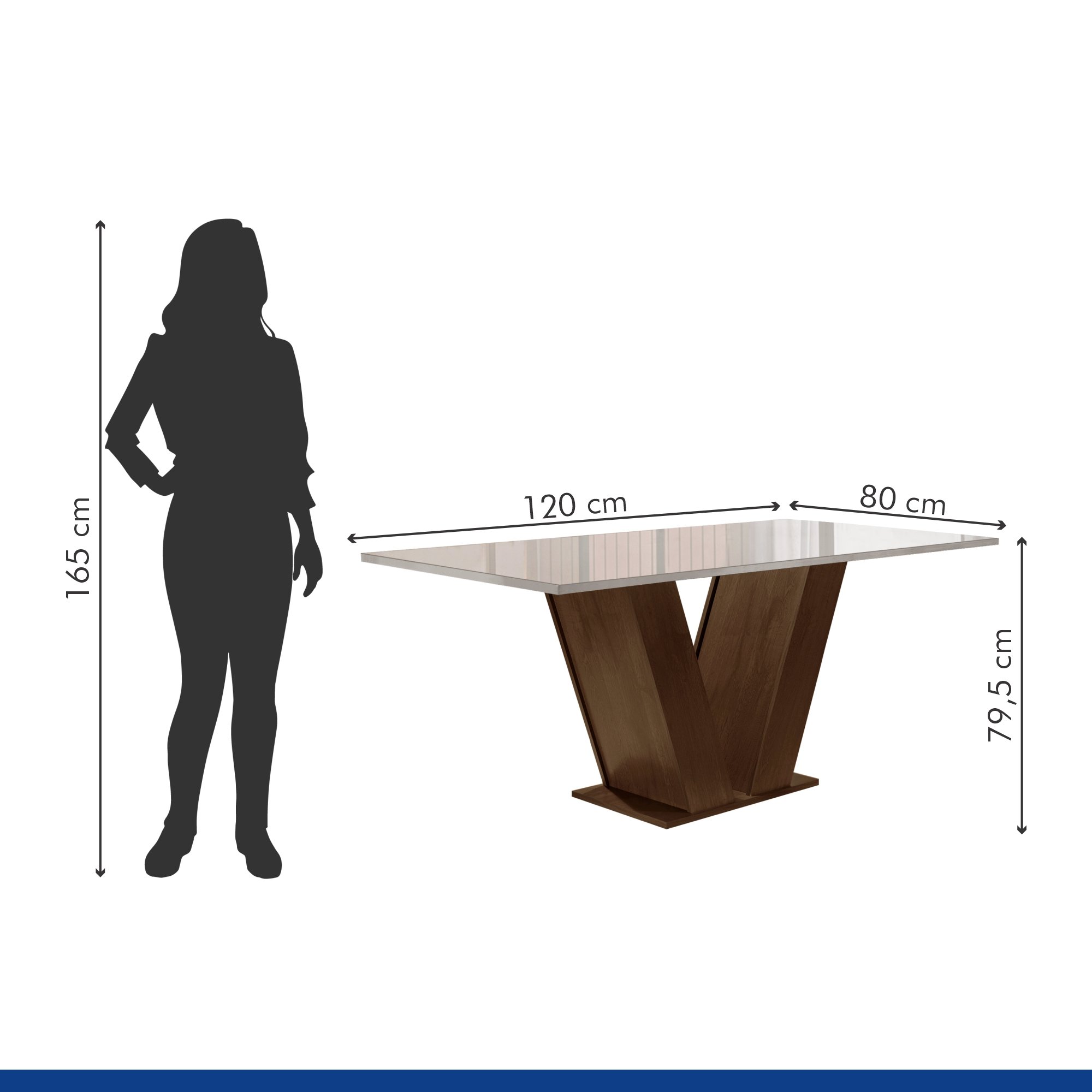 Conjunto Sala de Jantar Mesa 120x80cm Tampo MDF/Vidro com 4 Cadeiras Espanha Yescasa - 7