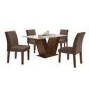 Ver imagem 3 de Conjunto Sala de Jantar Mesa 120x80cm Tampo MDF/Vidro com 4 Cadeiras Espanha Yescasa
