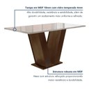 Ver imagem 3 de Conjunto Sala de Jantar Mesa 4 Cadeiras Tampo de Vidro Espanha Marrom Chocolate/Off White/Bege