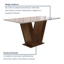 Ver imagem 3 de Conjunto Sala de Jantar Mesa 4 Cadeiras Tampo de Vidro Espanha Yescasa Marrom Chocolate/Off White/Bege