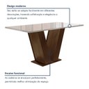 Ver imagem 4 de Conjunto Sala de Jantar Mesa 4 Cadeiras Tampo de Vidro Espanha Marrom Chocolate/Off White/Bege