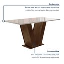 Ver imagem 5 de Conjunto Sala de Jantar Mesa 4 Cadeiras Tampo de Vidro Espanha Marrom Chocolate/Off White/Bege
