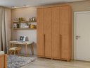 Ver imagem 2 de Guarda-roupas 4 Portas 2 Gavetas 100% Mdf Alonzo sem Espelho e com Pés - Lp - Rei de Casa Amendoa Cl
