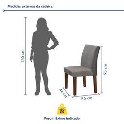 Conjunto Sala de Jantar Mesa 120x80cm Tampo Mdf/vidro com 4 Cadeiras Espanha Yescasa - 10