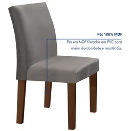 Conjunto Sala de Jantar Mesa 120x80cm Tampo Mdf/vidro com 4 Cadeiras Espanha Yescasa - 5