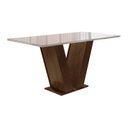 Ver imagem 7 de Conjunto Sala de Jantar Mesa 120x80cm Tampo MDF/Vidro com 4 Cadeiras Espanha Yescasa