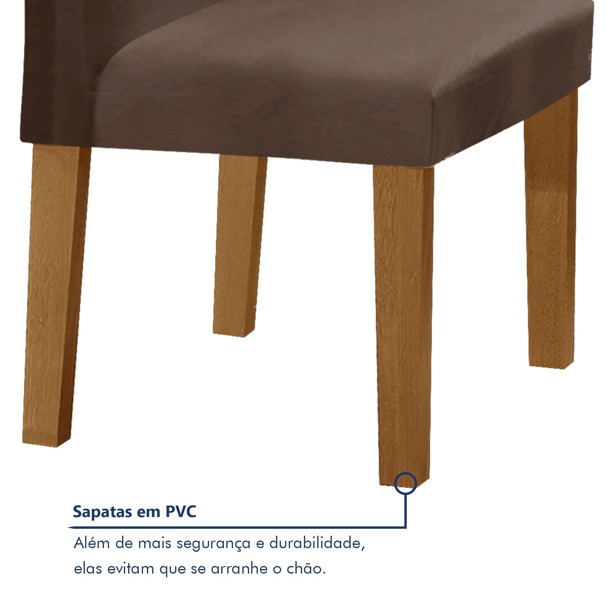 Conjunto Sala de Jantar Mesa 160x80cm Tampo MDF com 6 Cadeiras Espanha Yescasa - 7