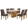 Conjunto Sala de Jantar Mesa 160x80cm Tampo Mdf com 6 Cadeiras Espanha Yescasa - 14