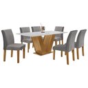 Ver imagem 2 de Conjunto Sala de Jantar Mesa 160x80cm Tampo Mdf com 6 Cadeiras Espanha Yescasa